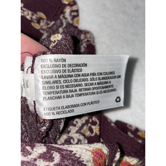 Knox Rose Mini Dress Women's Size M Rayon Burgandy Sleeveless Button up  Boho - Picture 10 of 11